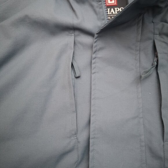 Chaps Men's Size Medium Blue Lined Jacket with Hood Hidden in Collar - Picture 5 of 13